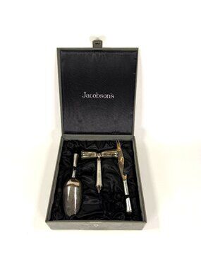 Towle 3 Piece Silver Plate Bar Set Ice Scoop Double Jigger Knife Bottle Opener